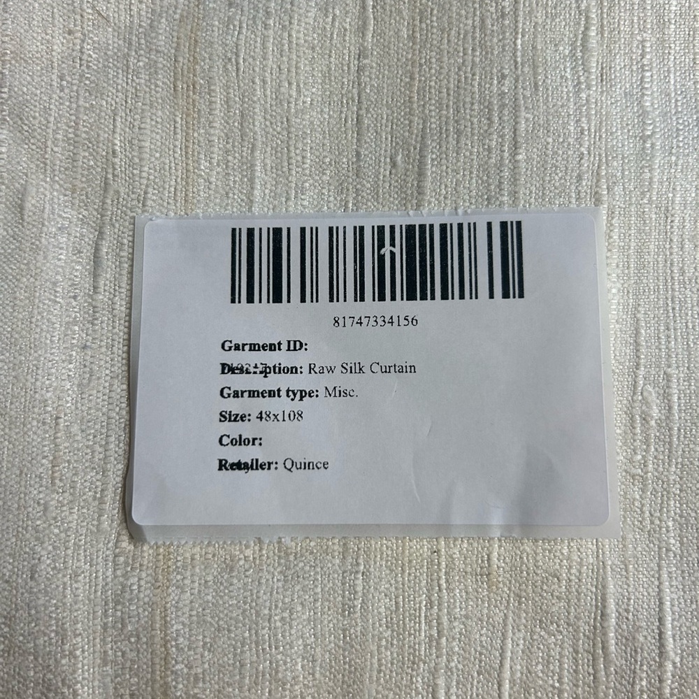 Quince Natural Silk Curtain